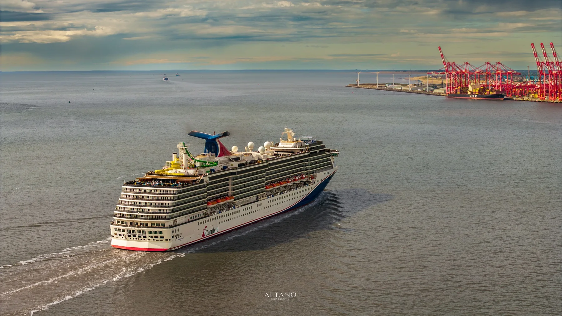 Carnival Legend and the docks, River Mersey