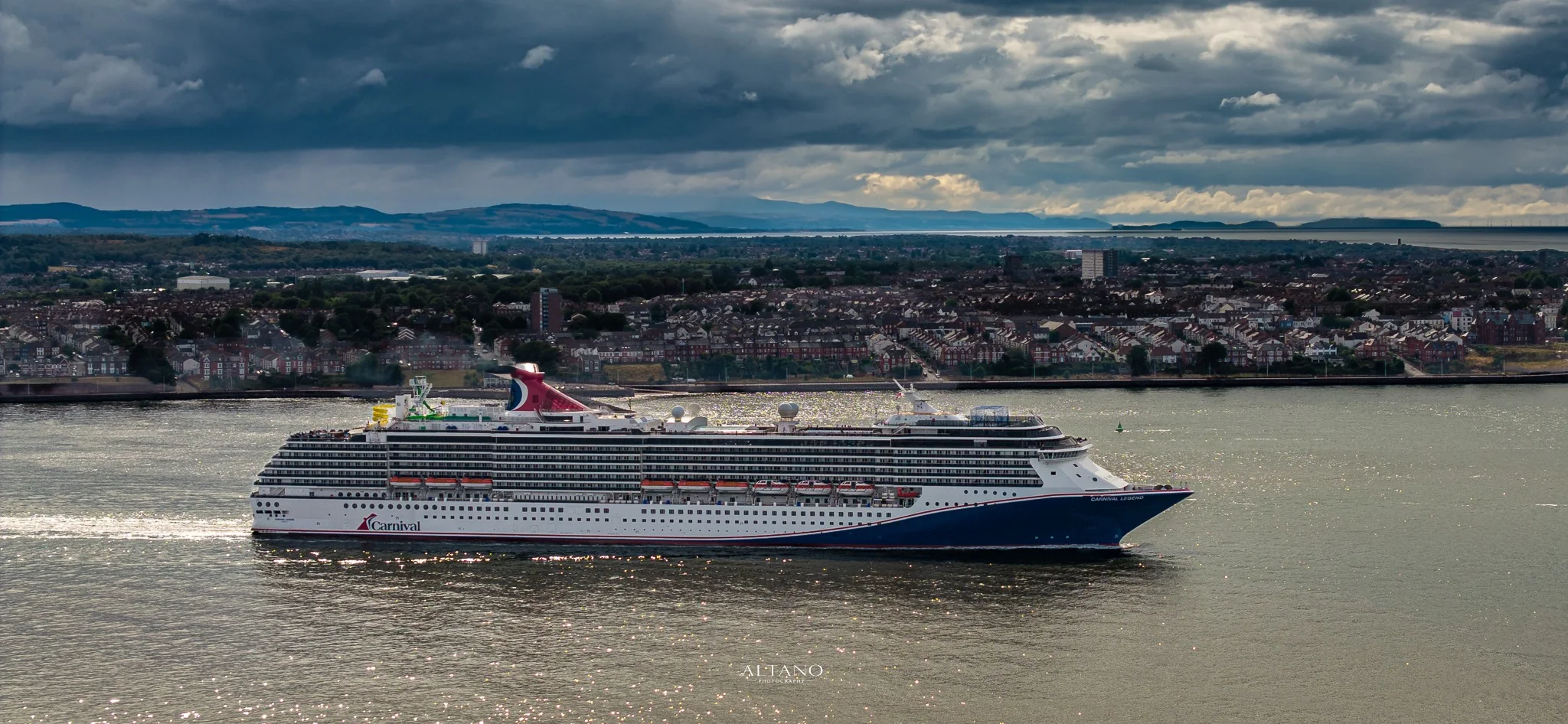 Carnival Legend on the Mersey, Liverpool Bay