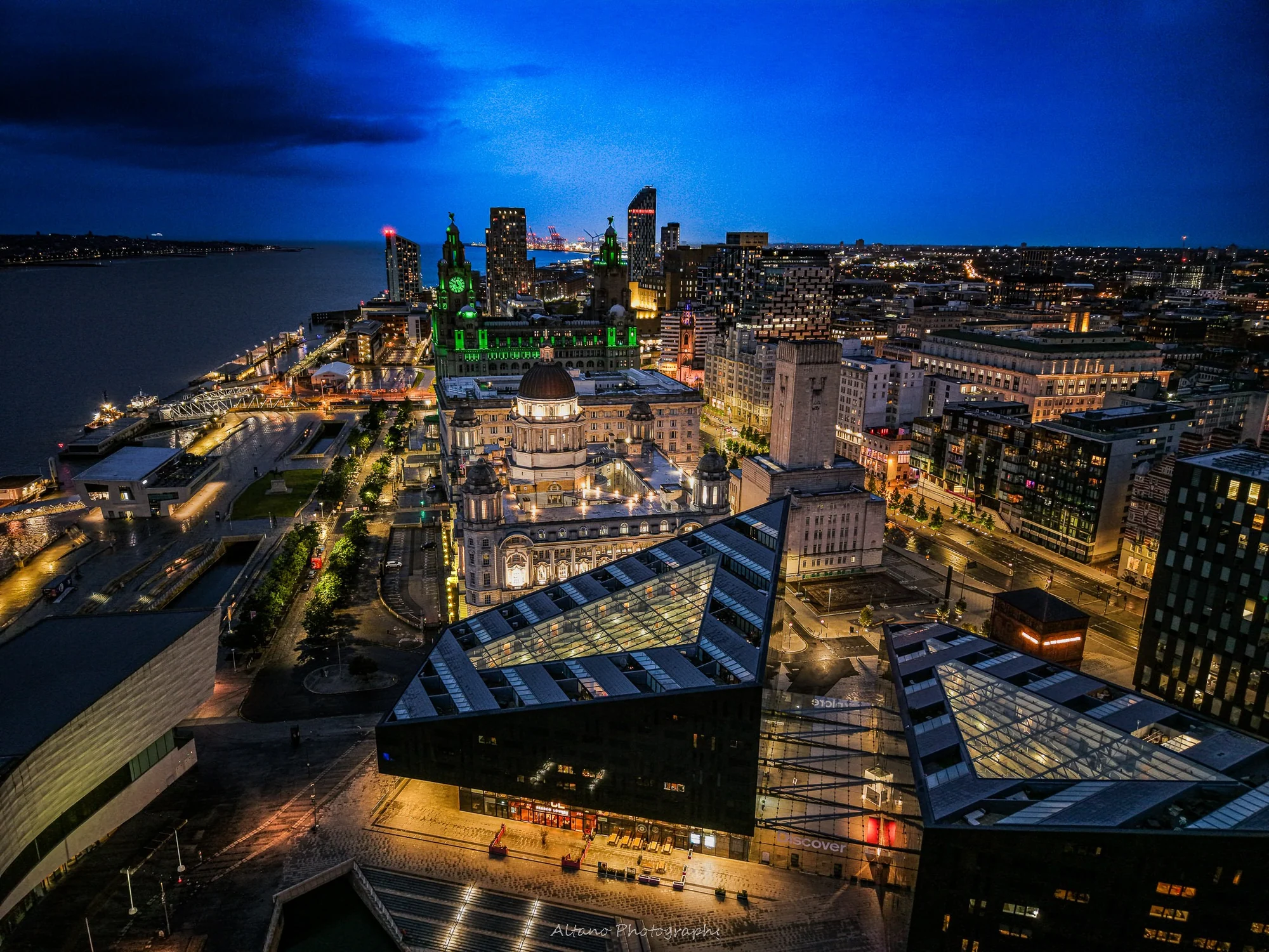 Liverpool at Blue Hour, Waterfront and city centre