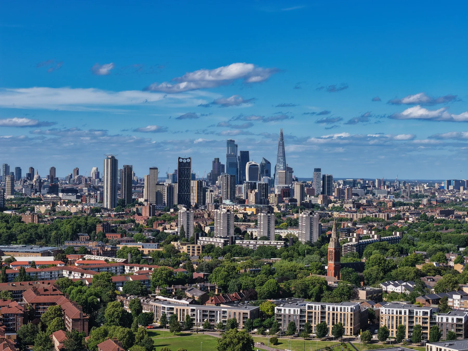 London skyline, City of London from the south