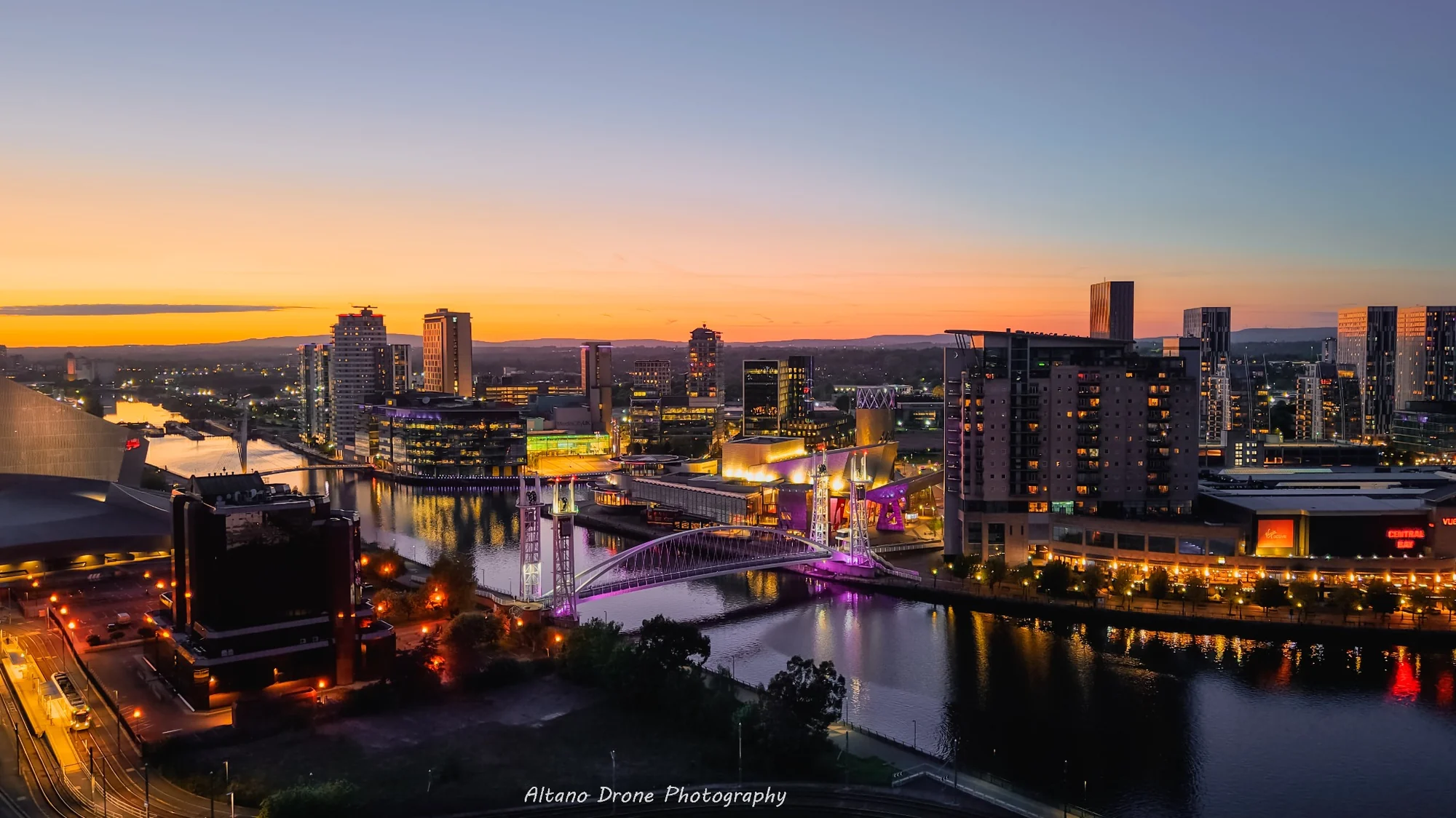 MediaCity at Sunset, Salford Quays