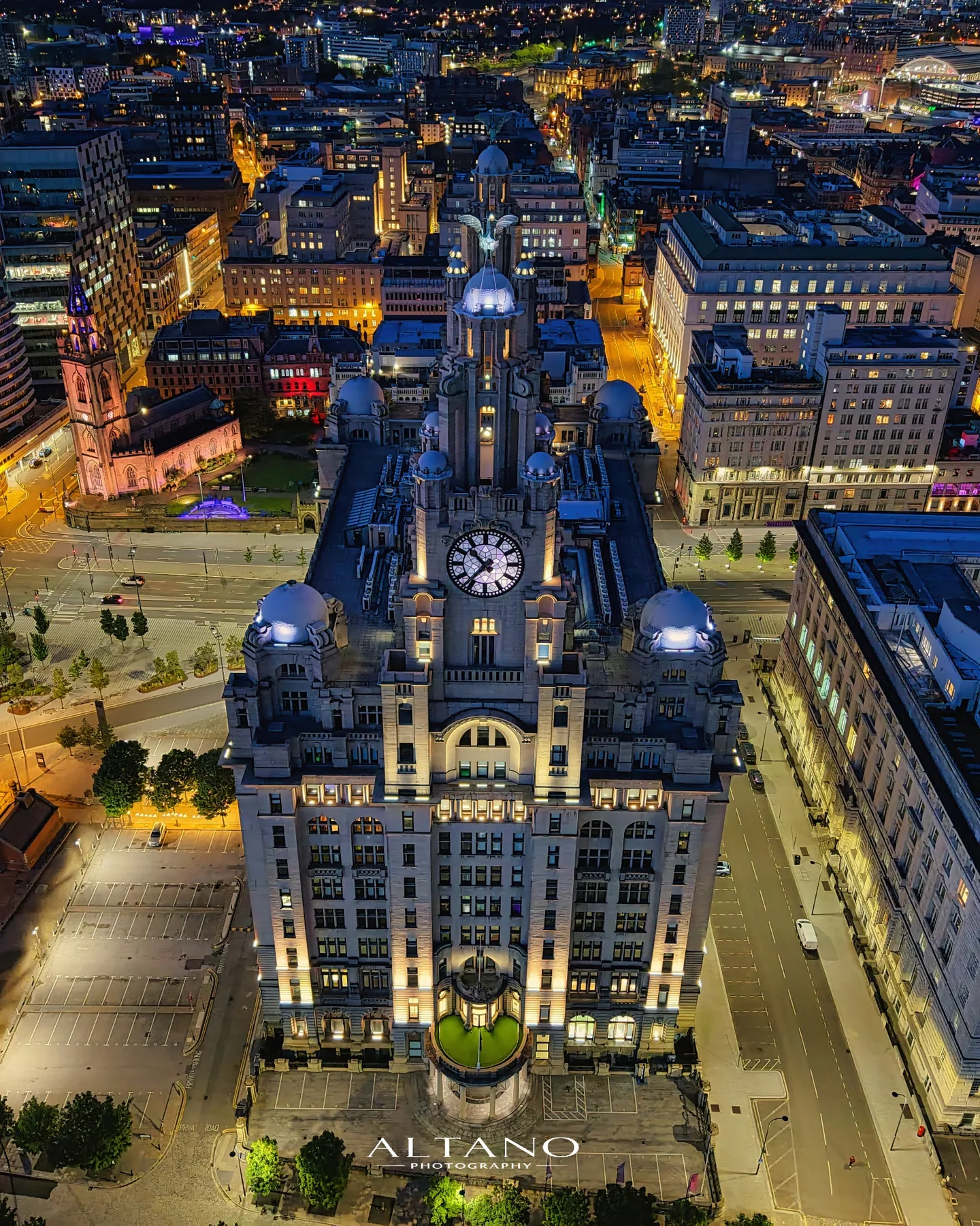 Royal Liver Building after dark, Liverpool